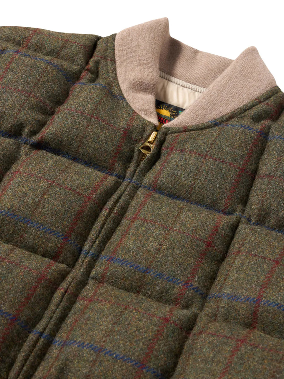 checked zip gilet