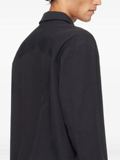 point-collar zip-up jacket