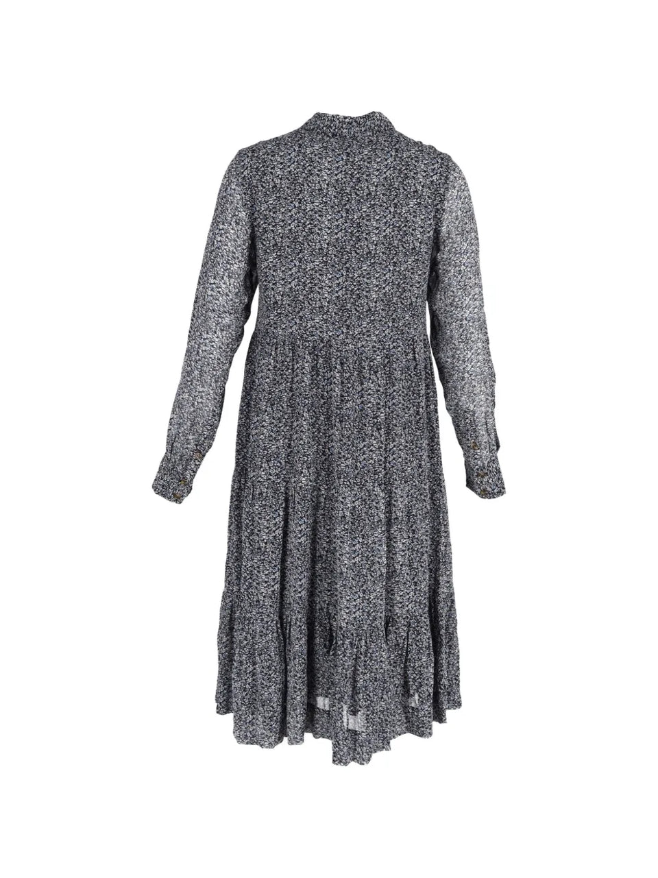 floral-print tiered long-sleeve midi dress