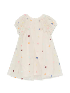 ruffled logo dress