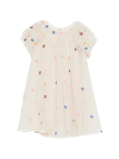 ruffled logo dress