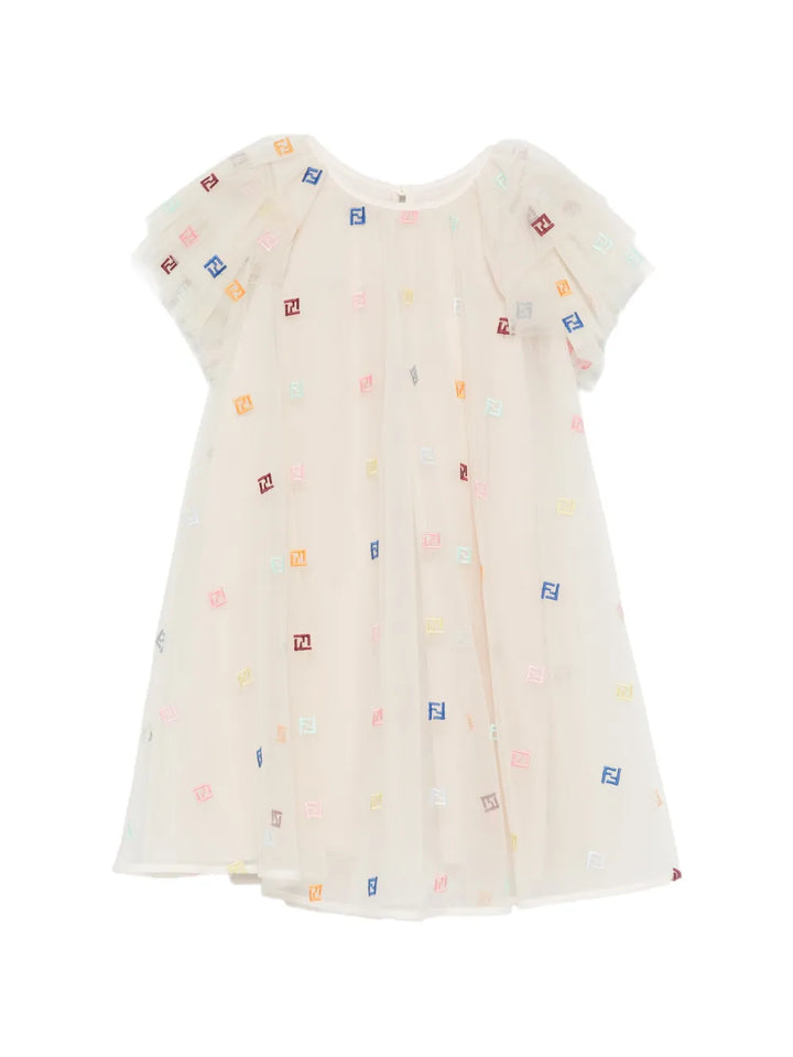 ruffled logo dress