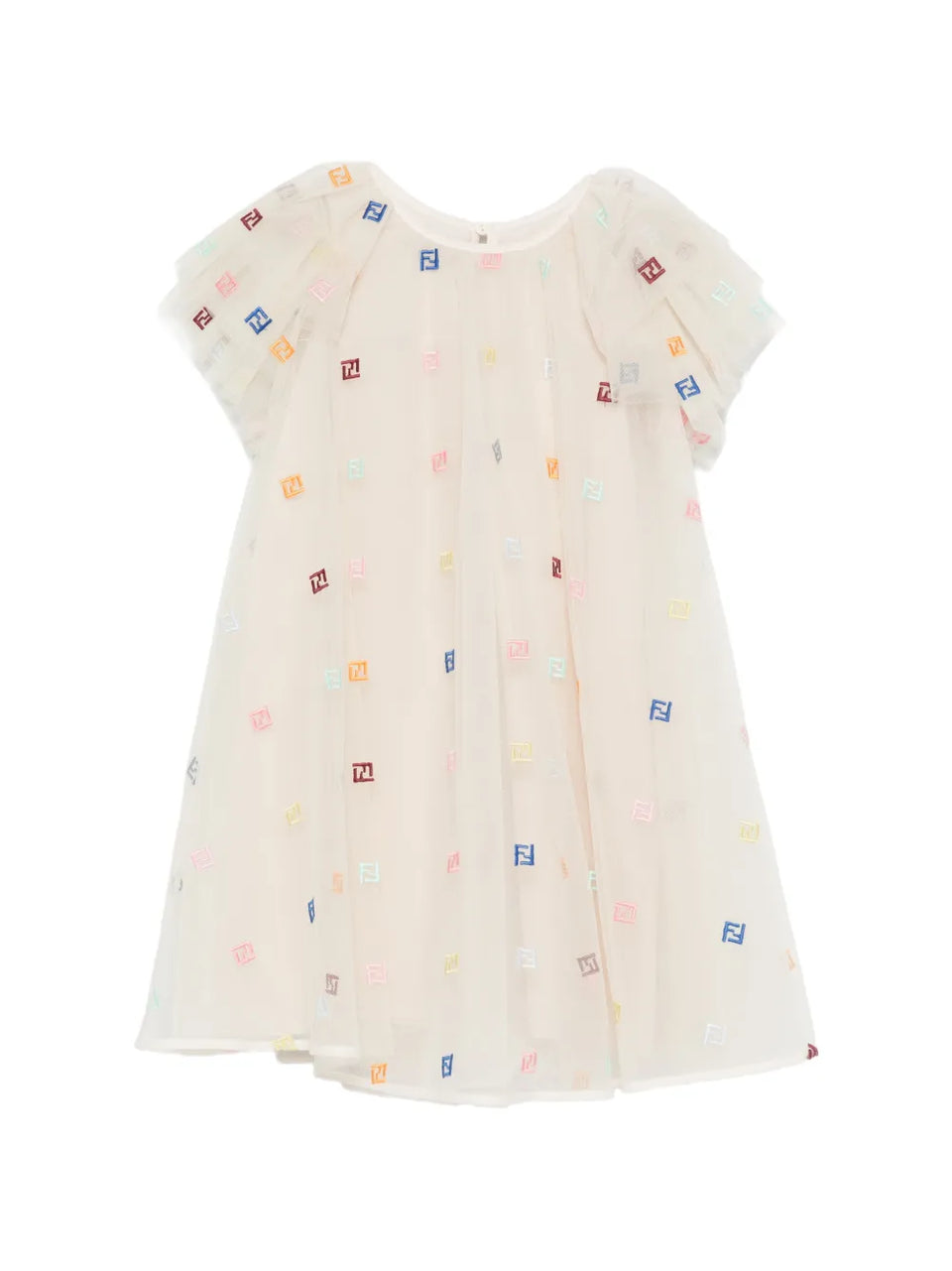 ruffled logo dress