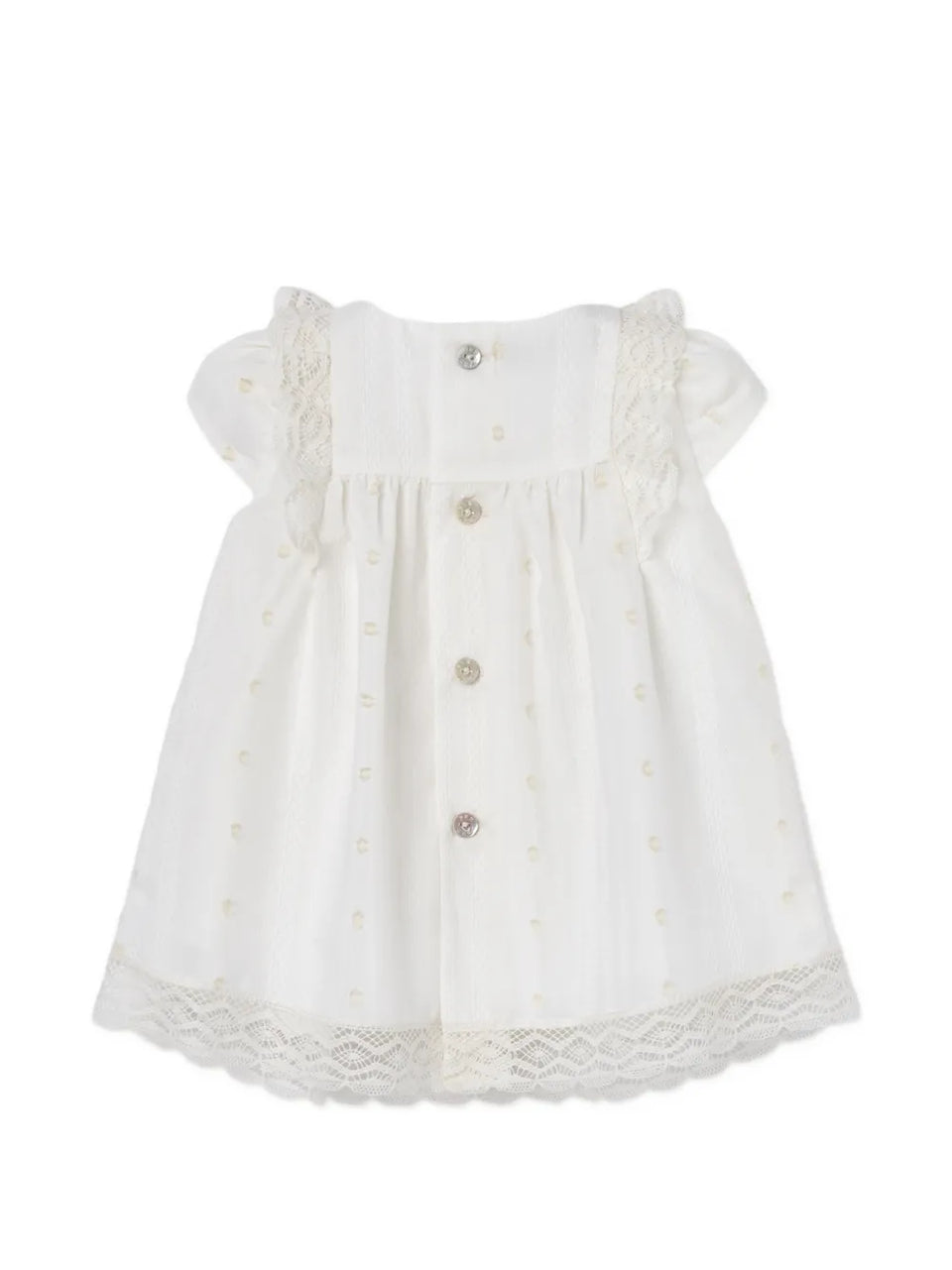 lace-trim bow-detail dress
