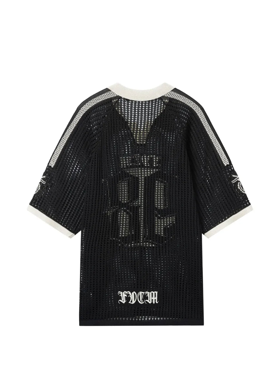 number-motif open-knit T-Shirt