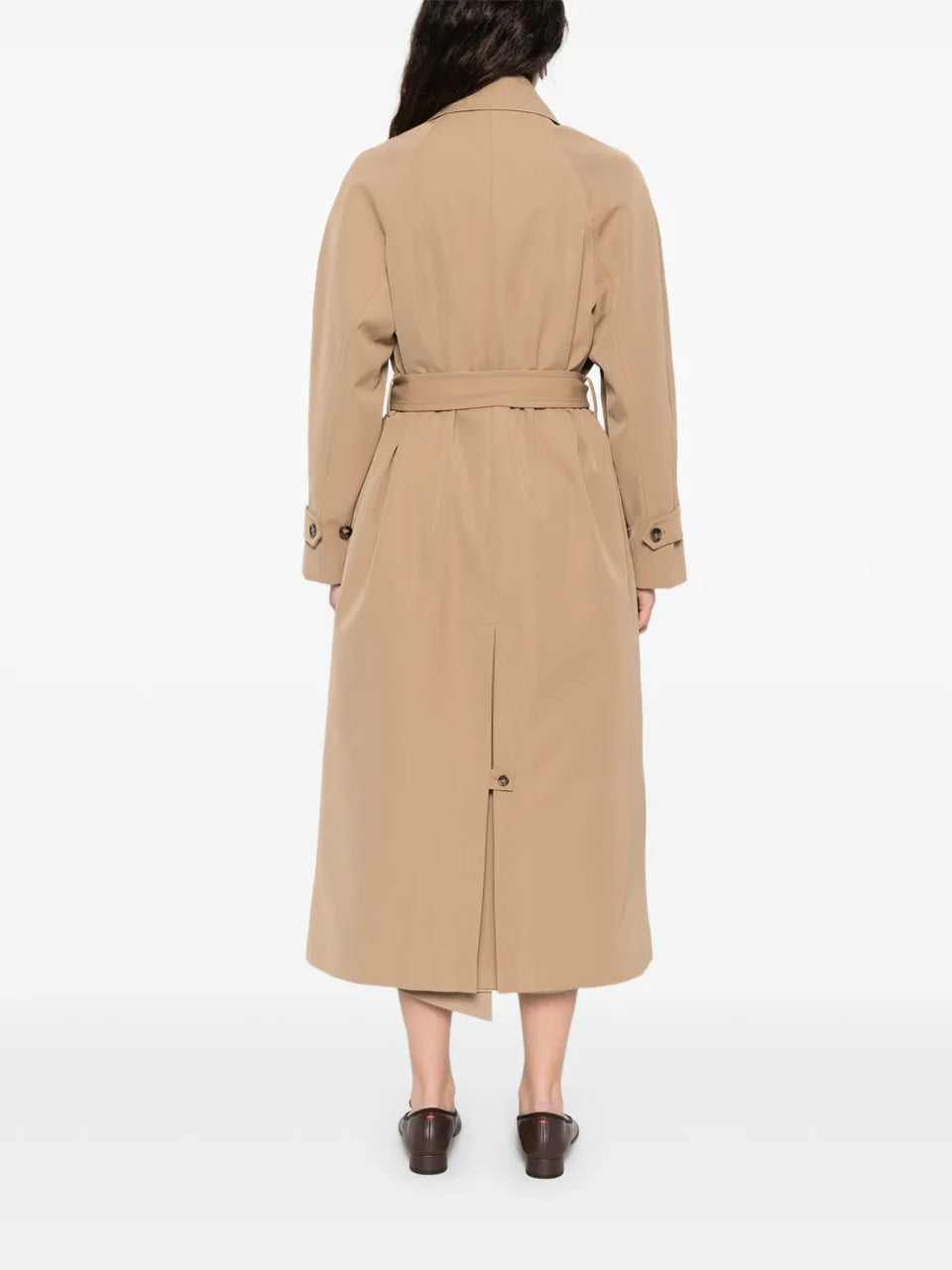 belted double-breasted trench coat