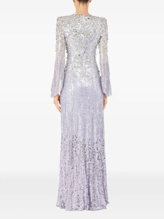 sequined long-sleeve dress