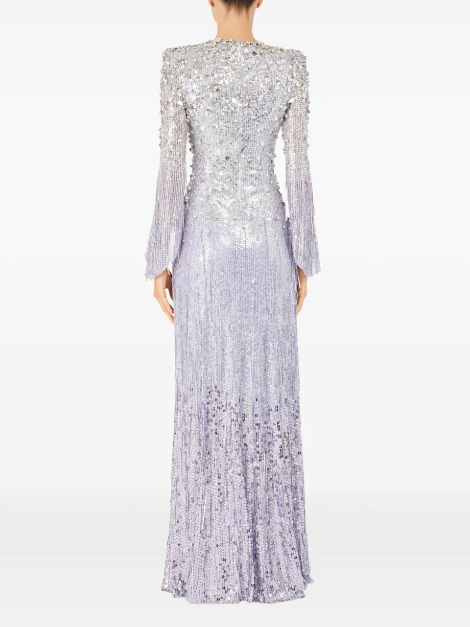 sequined long-sleeve dress