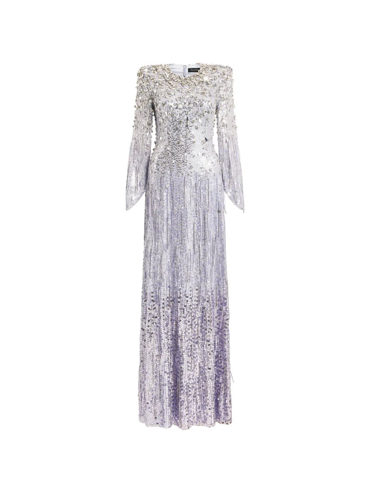 sequined long-sleeve dress