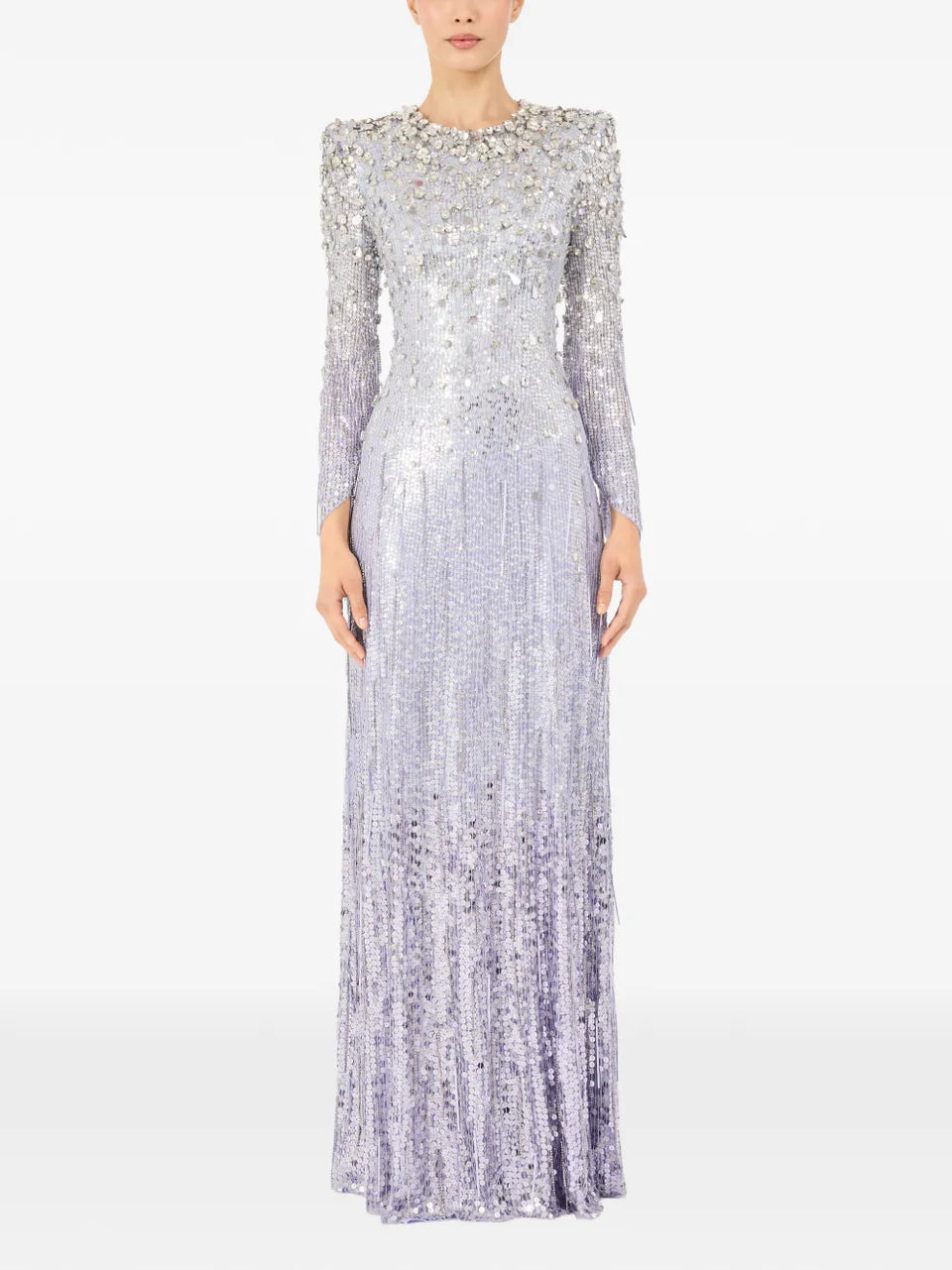 sequined long-sleeve dress