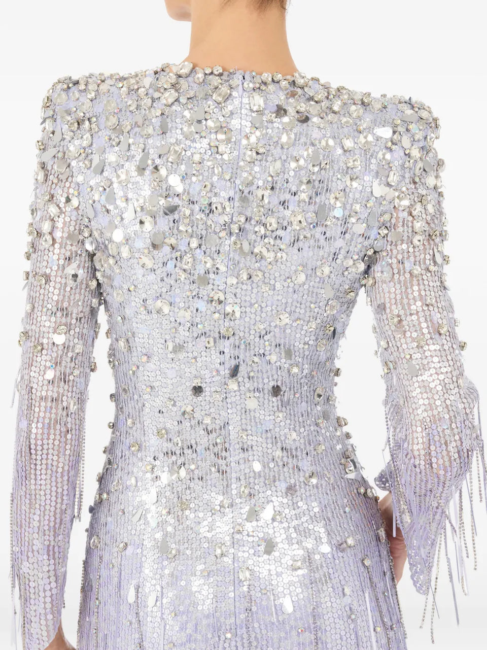 sequined long-sleeve dress