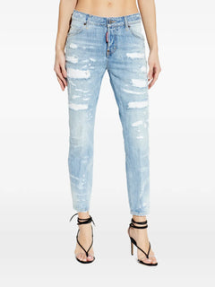 distressed rainbow trousers