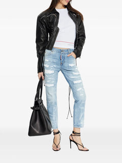 distressed rainbow trousers