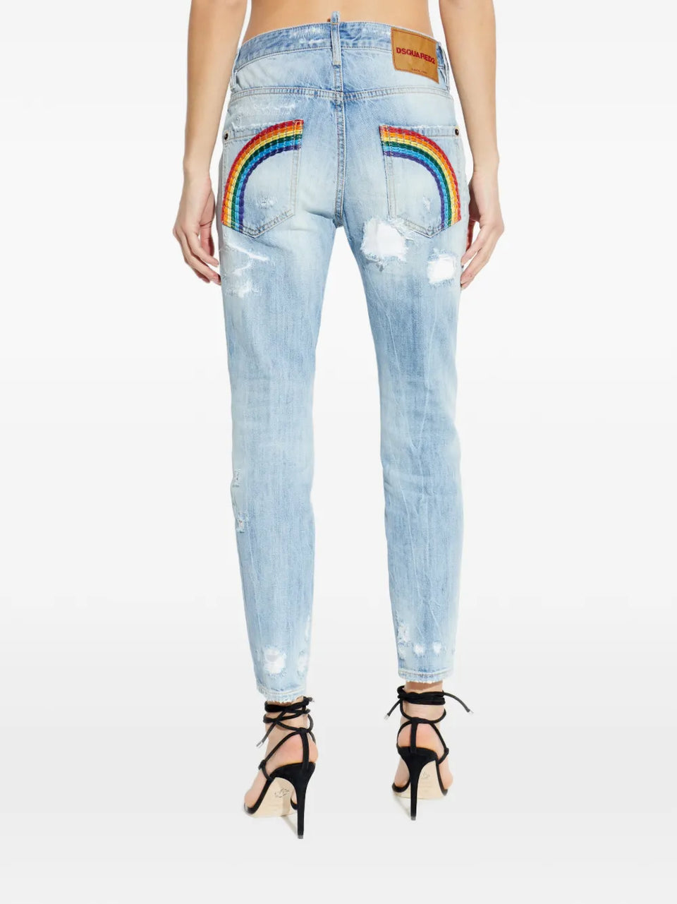 distressed rainbow trousers