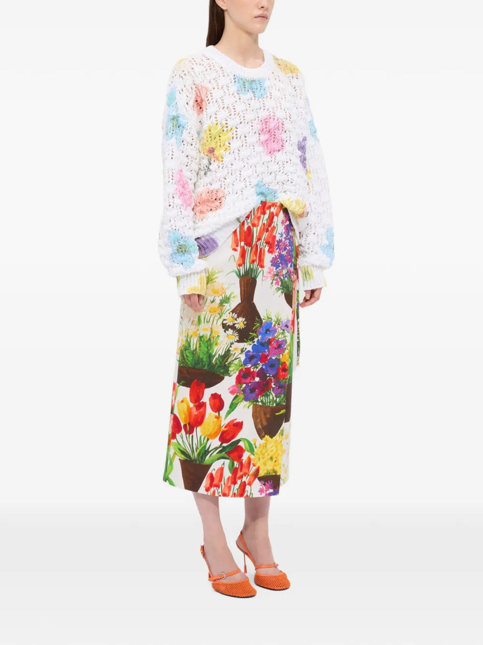 Floral Print Midi Skirt
