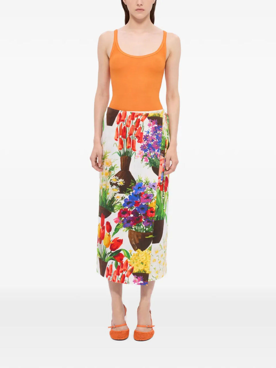 Floral Print Midi Skirt