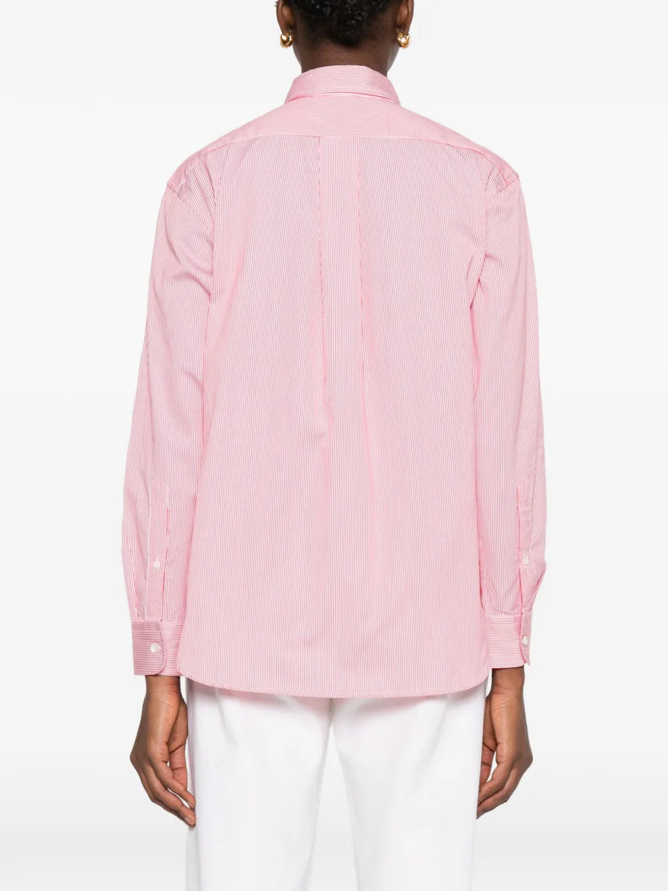 striped logo-embroidered shirt