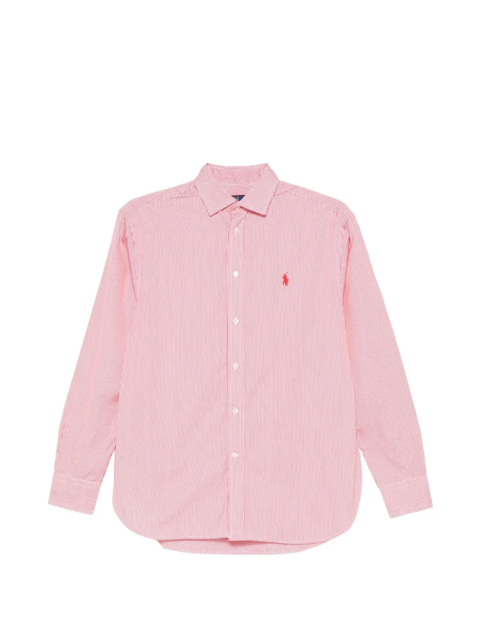 striped logo-embroidered shirt