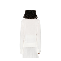 White High-Neck Knit Top