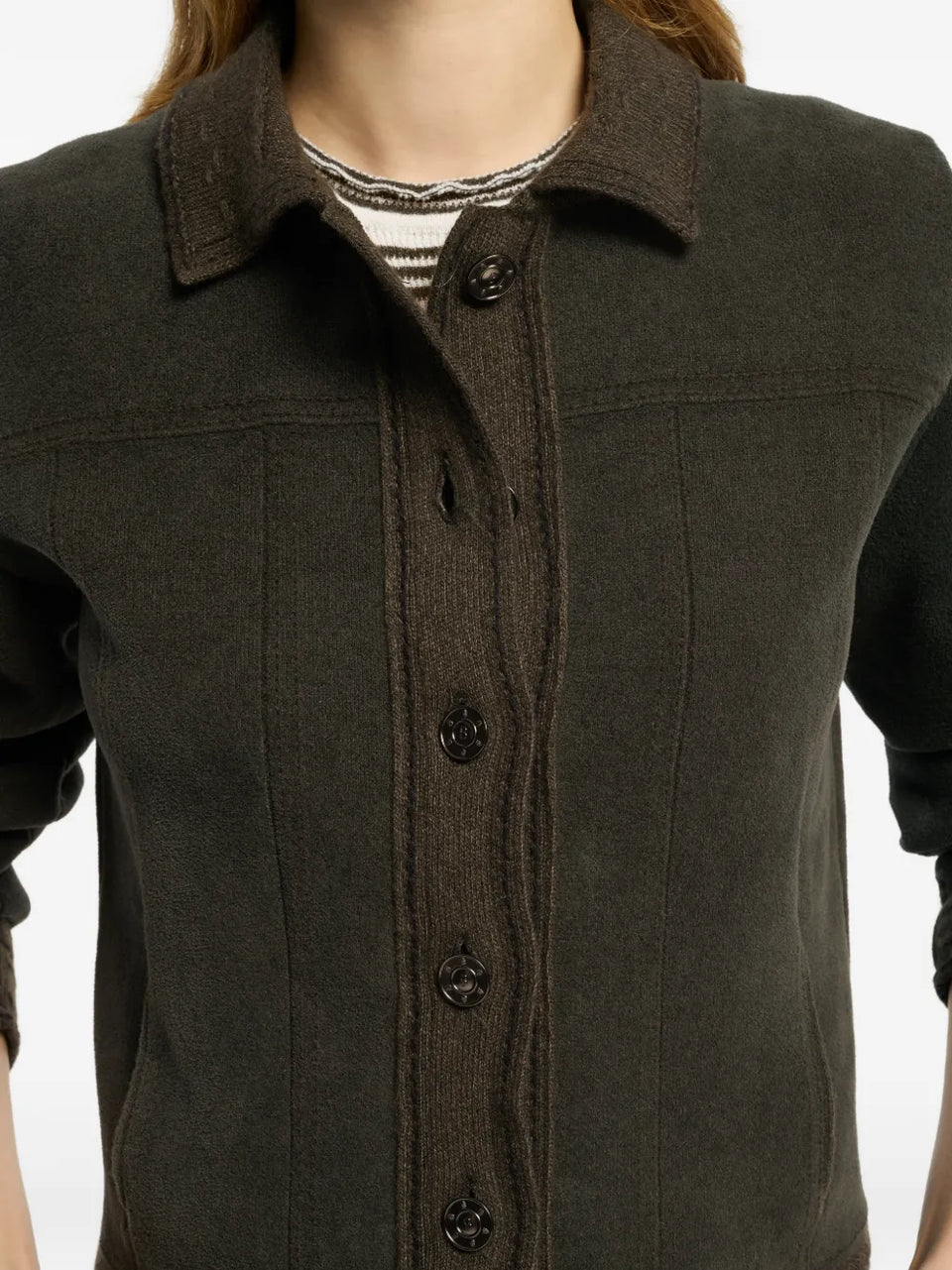 suede-effect denim jacket