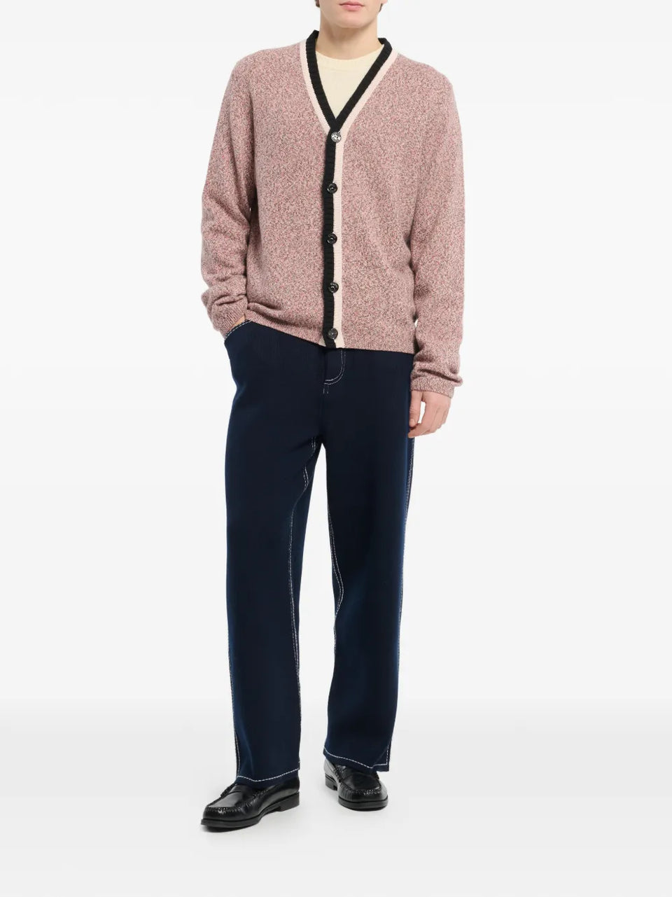 V-neck buttoned cashmere cardigan