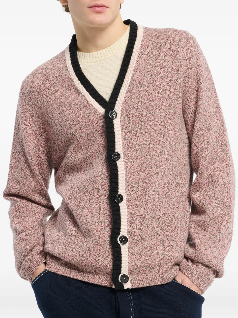 V-neck buttoned cashmere cardigan