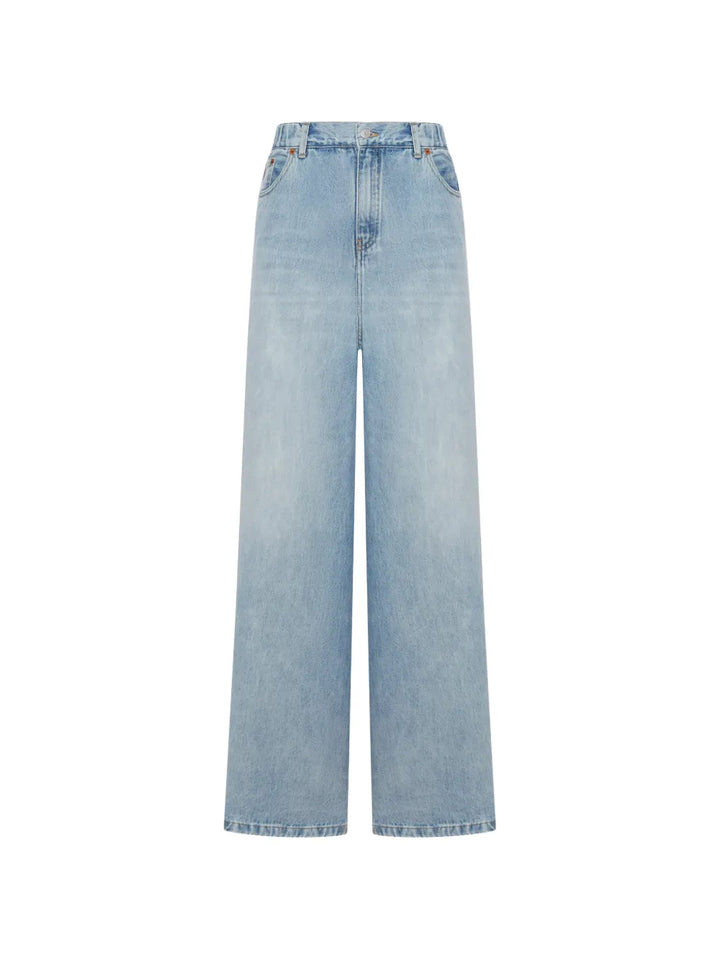 flow wide denim jeans
