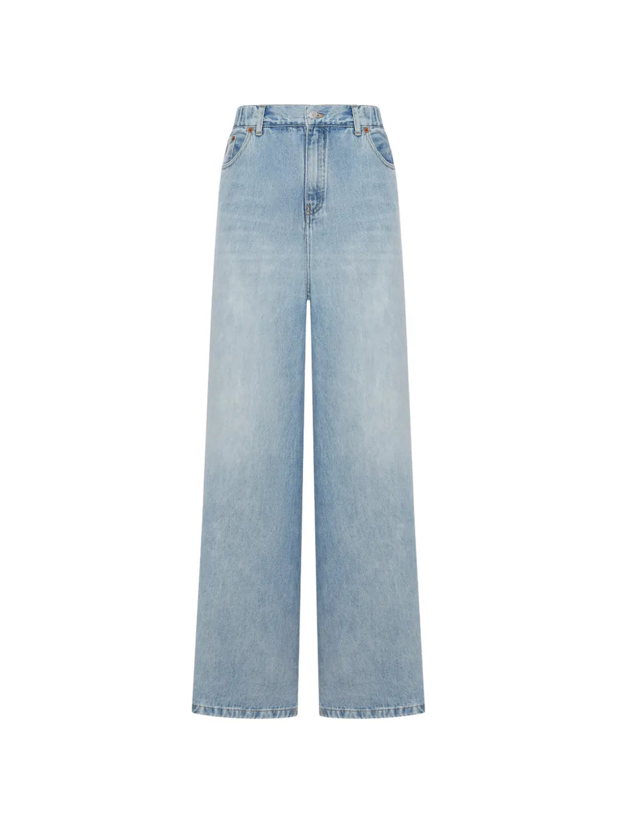 flow wide denim jeans