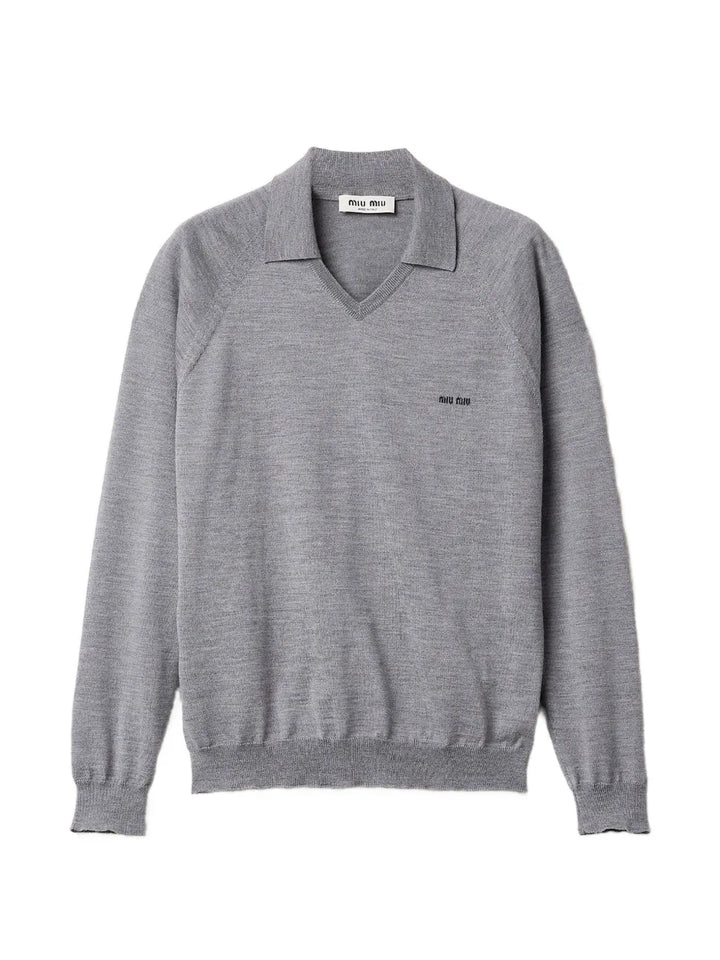 intarsia collared sweater