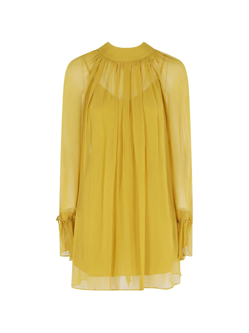 bow-neck mini dress