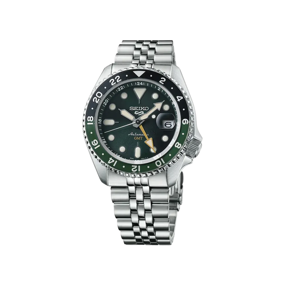 Seiko 5 Sports Men Automatic Green Dial Analog Stainless Steel Watch SSK035K1