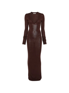 V-neck long-sleeve dress