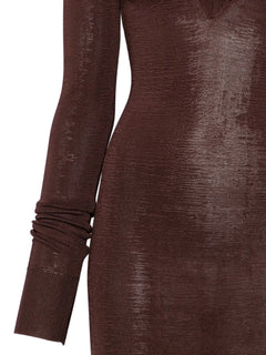 V-neck long-sleeve dress