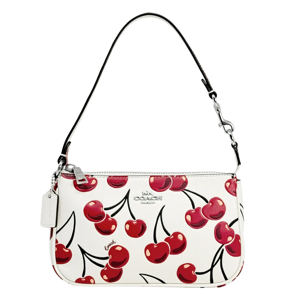 Coach Women's Nolita Small Convertible Wristlet with Cherry Print (Chalk Multi)