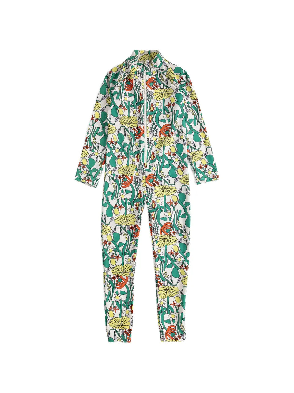 Color Herbalist zip floral-print swim suit