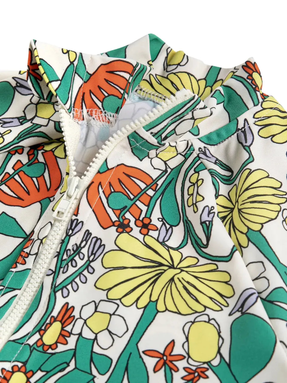 Color Herbalist zip floral-print swim suit