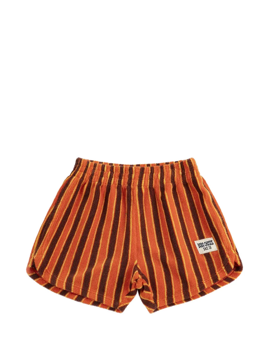 striped brick terry shorts