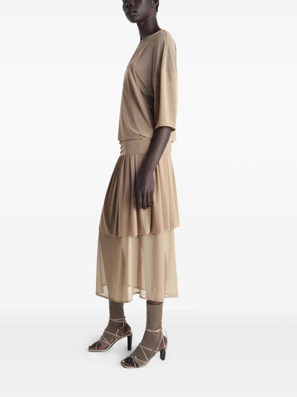 double layer midi dress