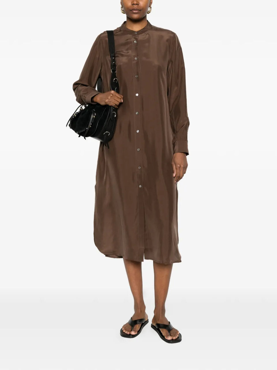 buttoned midi dress