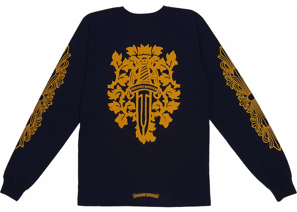 Chrome Hearts V89 Dagger L/S T-Shirt Navy/Yellow