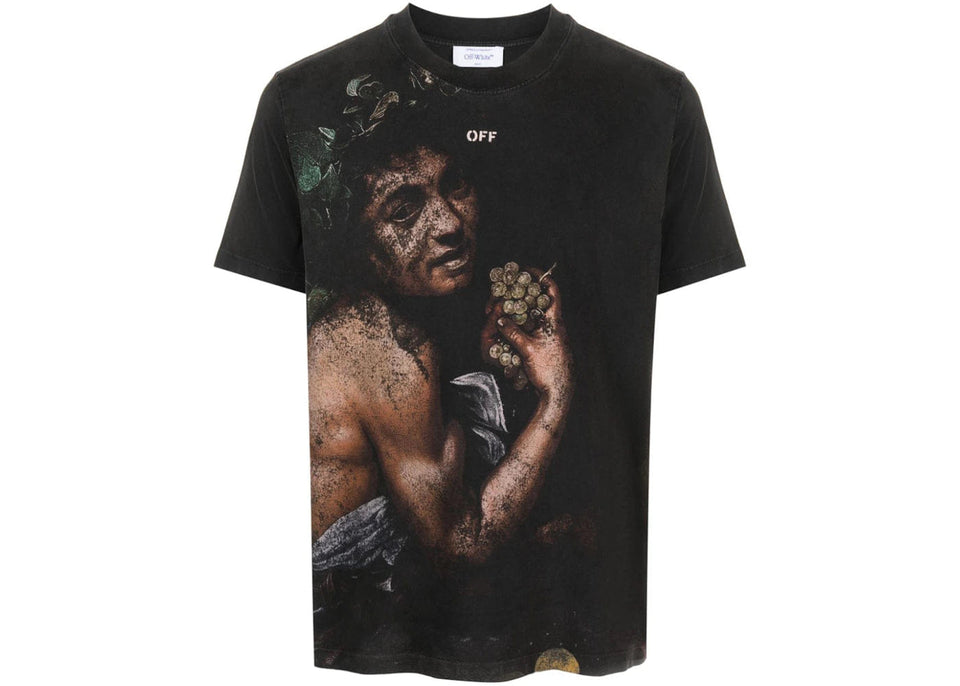 Off-White Bacchus Slim Shorts-Sleeve T-Shirt Black/Multicolor