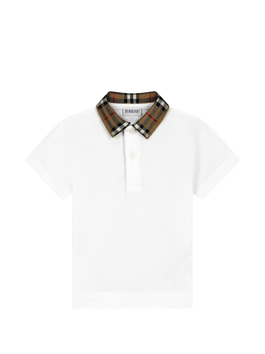 check-collar polo shirt