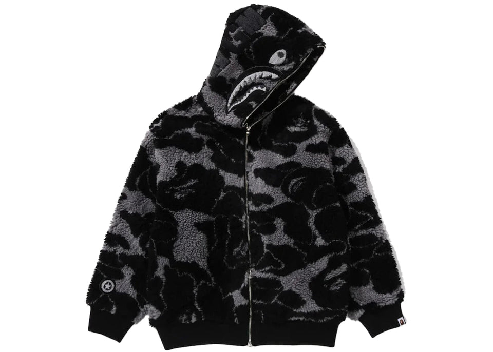 Bape Abc Camo Boa Shark Relaxed Fit Hoodie Black
