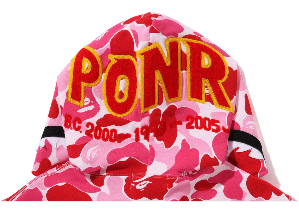 Bape Abc Camo Shark Ponr Full Zip Hoodie Pink