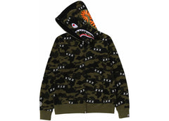 Bape x God Selection Xxx Shark Full Zip Hoodie Green