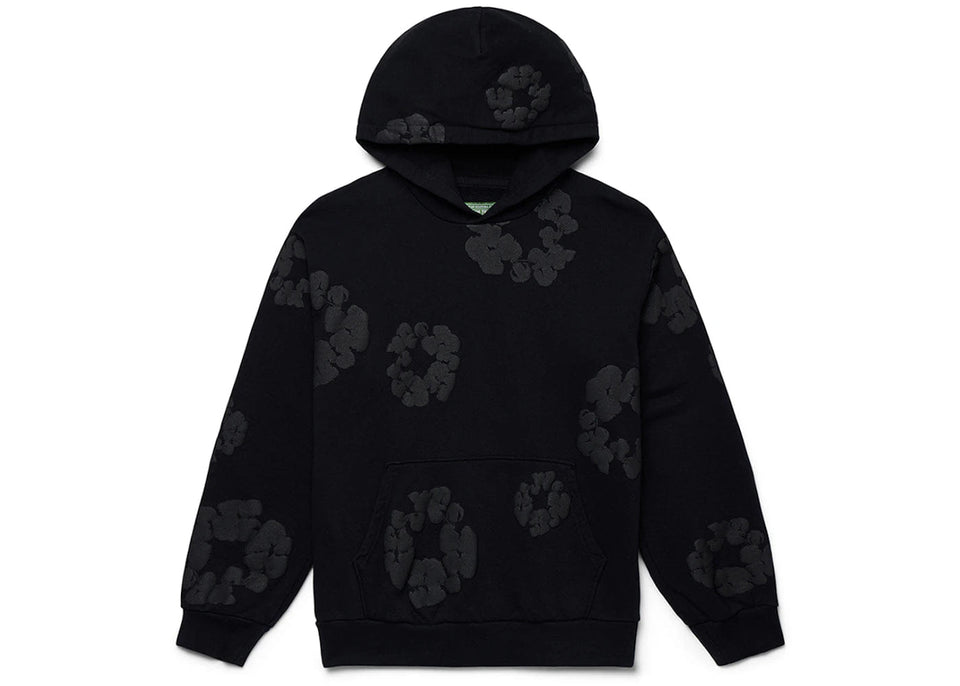 Denim Tears Cotton Wreath Hoodie Black Monochrome