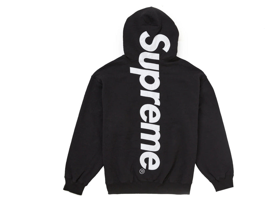 Supreme Satin Applique Hoodie Fw24 Black