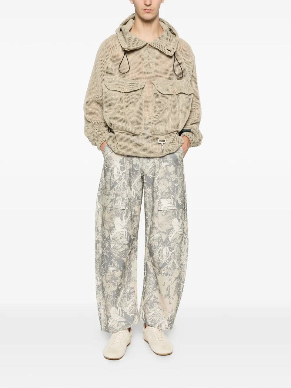 camouflage-pattern cargo pants