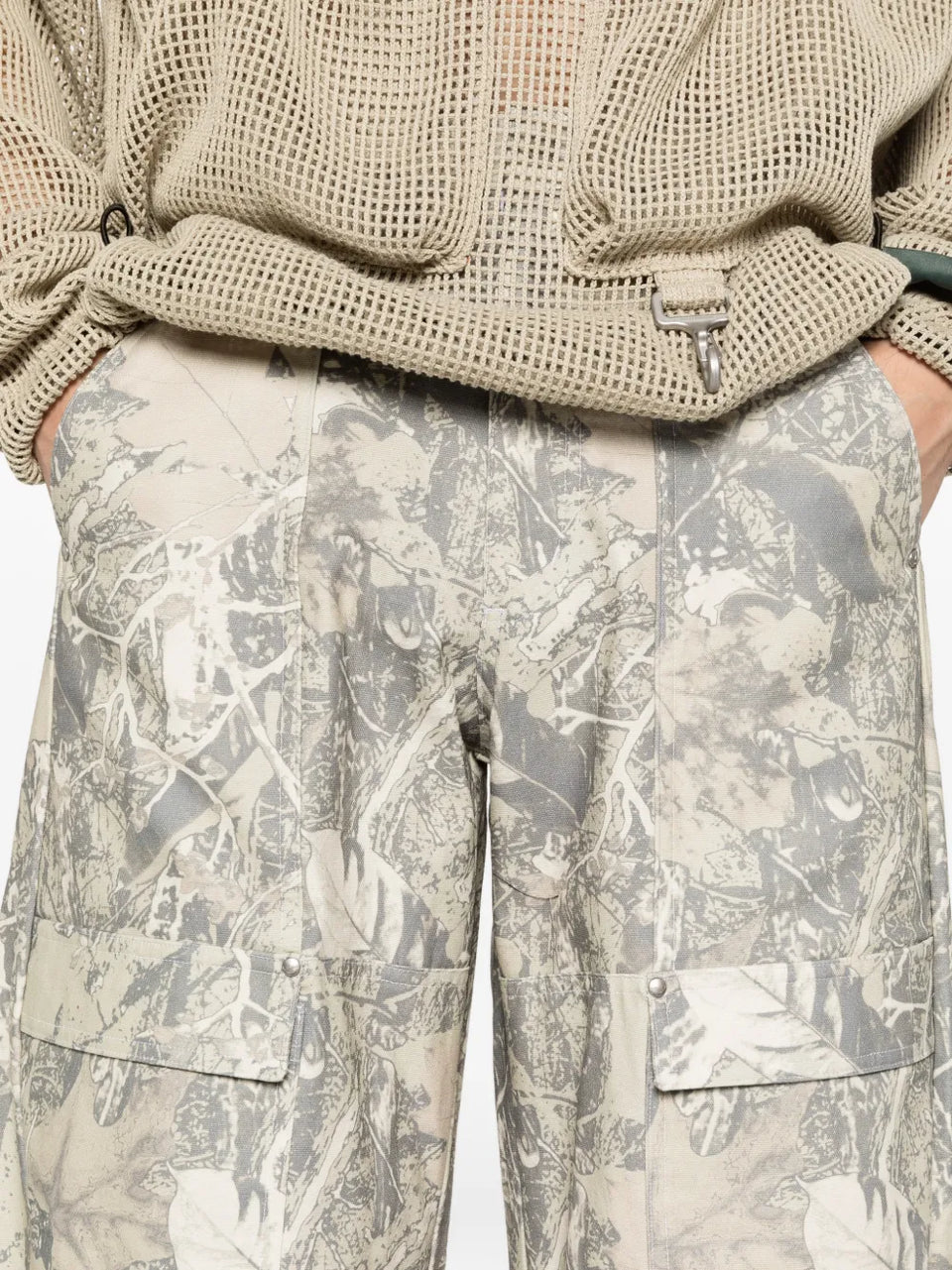 camouflage-pattern cargo pants