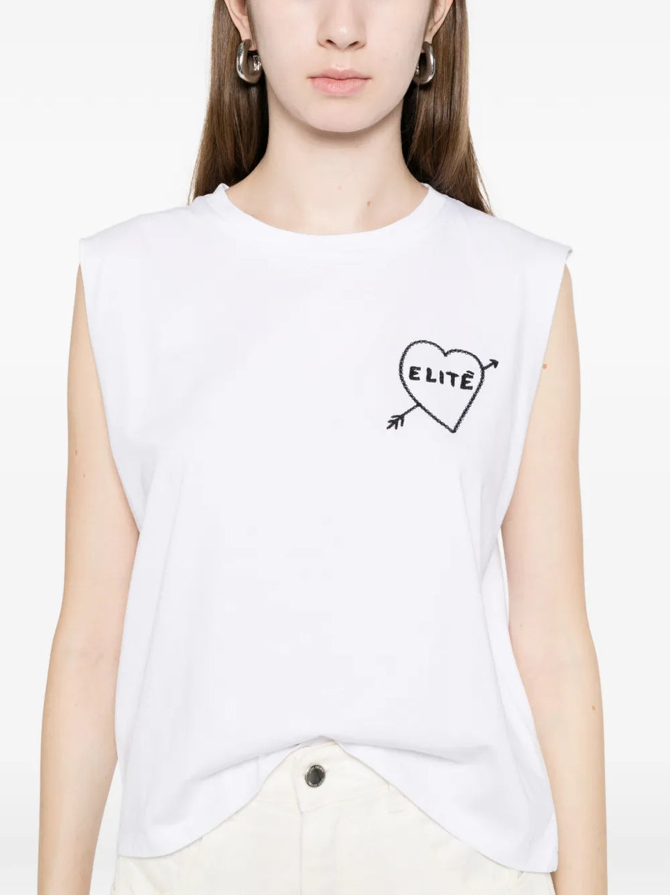 logo-embroidered tank top